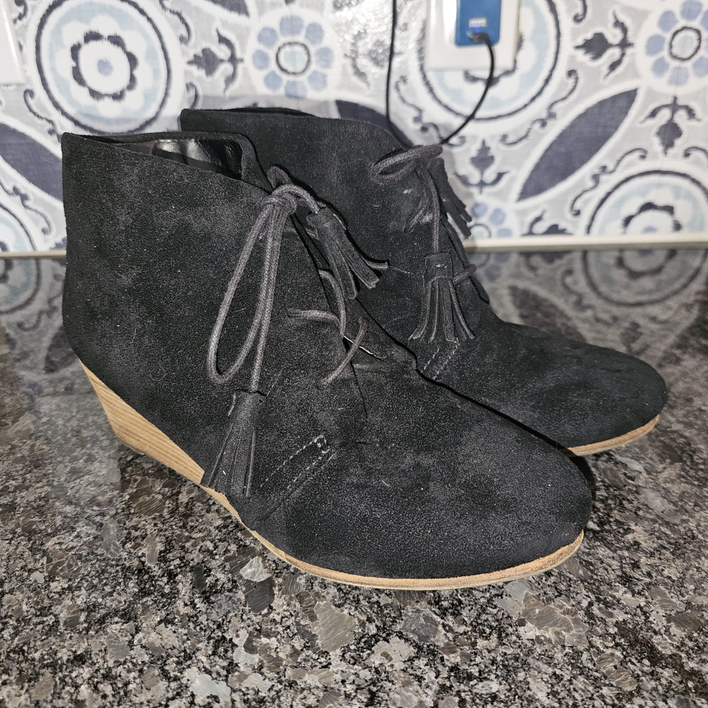 Black Suede Ankle Boots - Picture 1 of 5